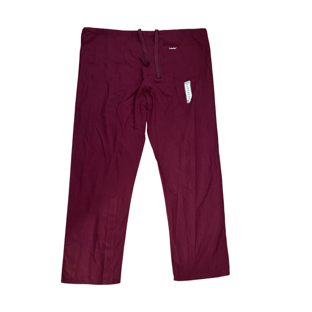 NWT Landau For Men BURGUNDY Men's Comfortable Elastic Waist Scrub Pants sz XL